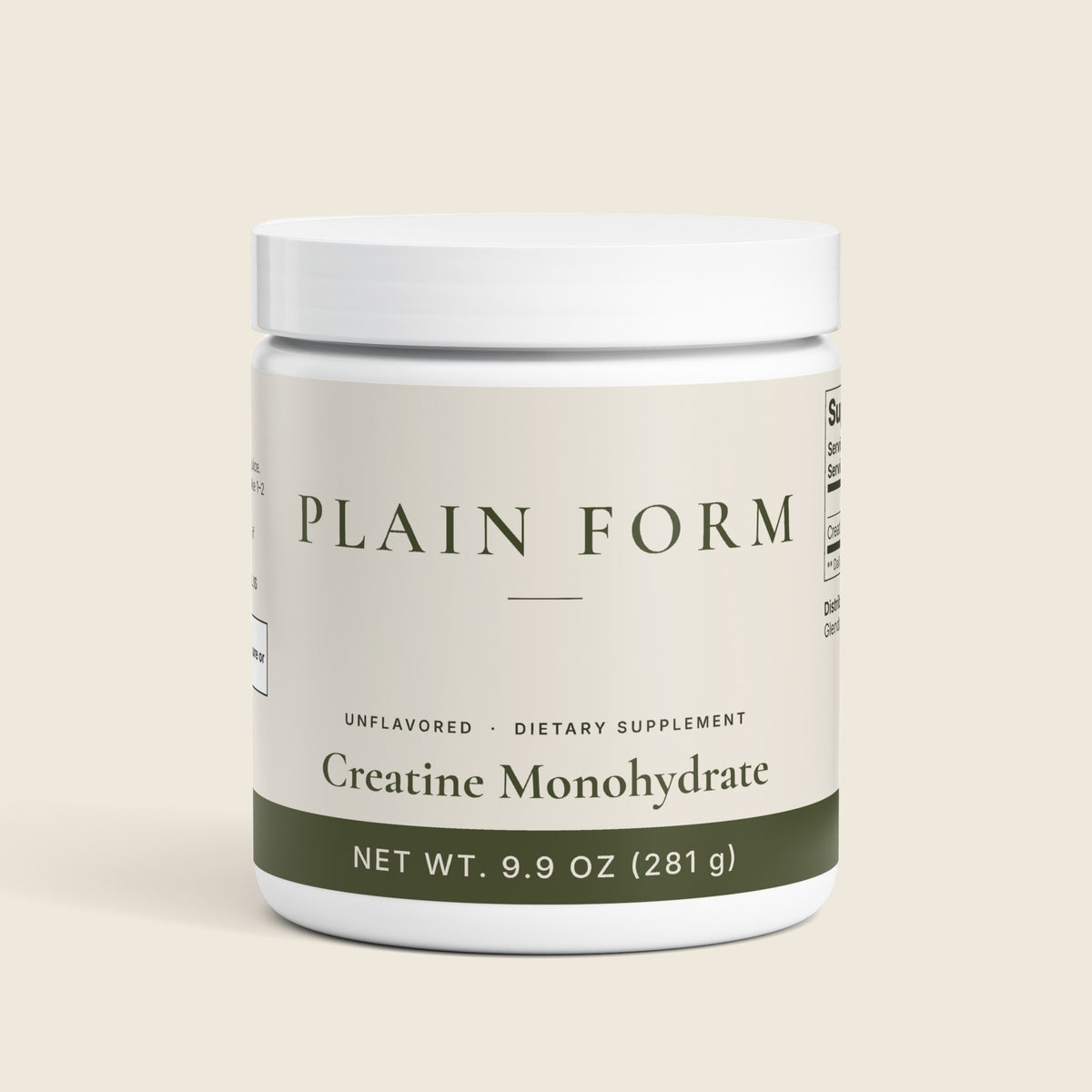 Plain Form Creatine Monohydrate jar