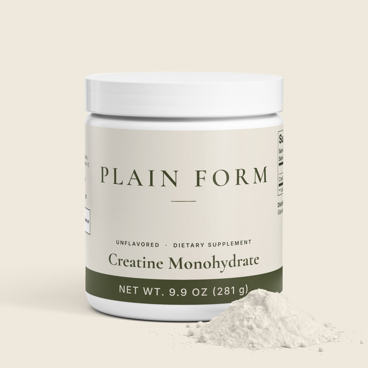 Plain Form Creatine Monohydrate jar
