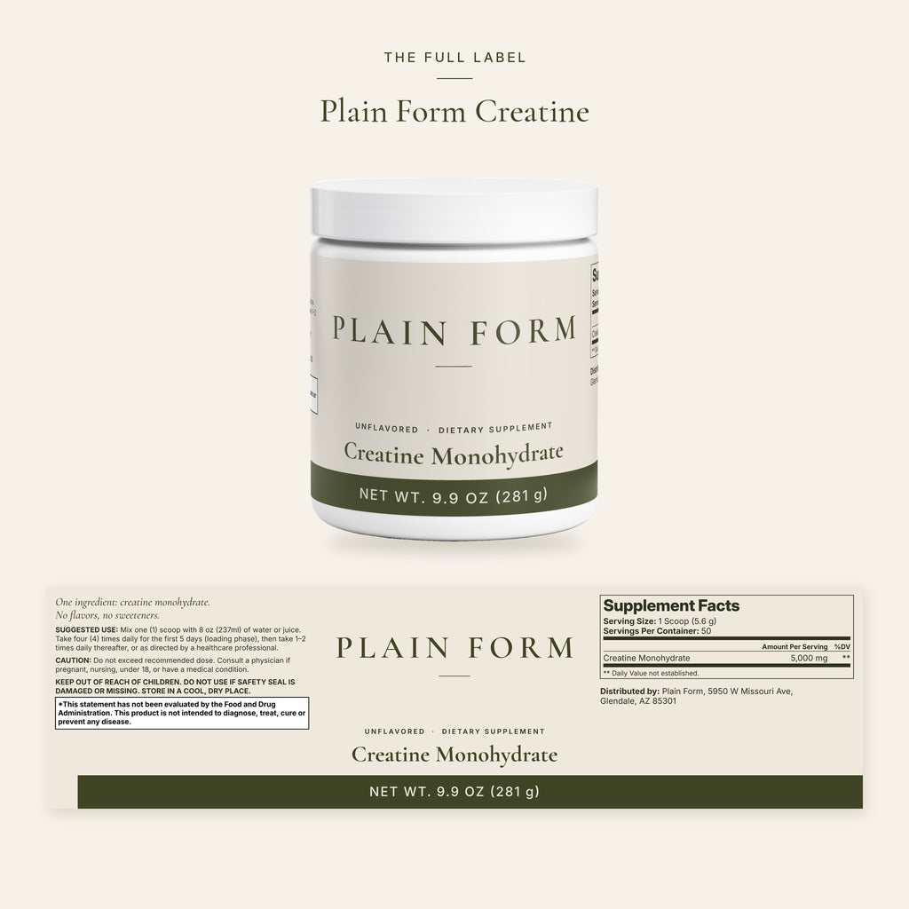Plain Form Creatine full label