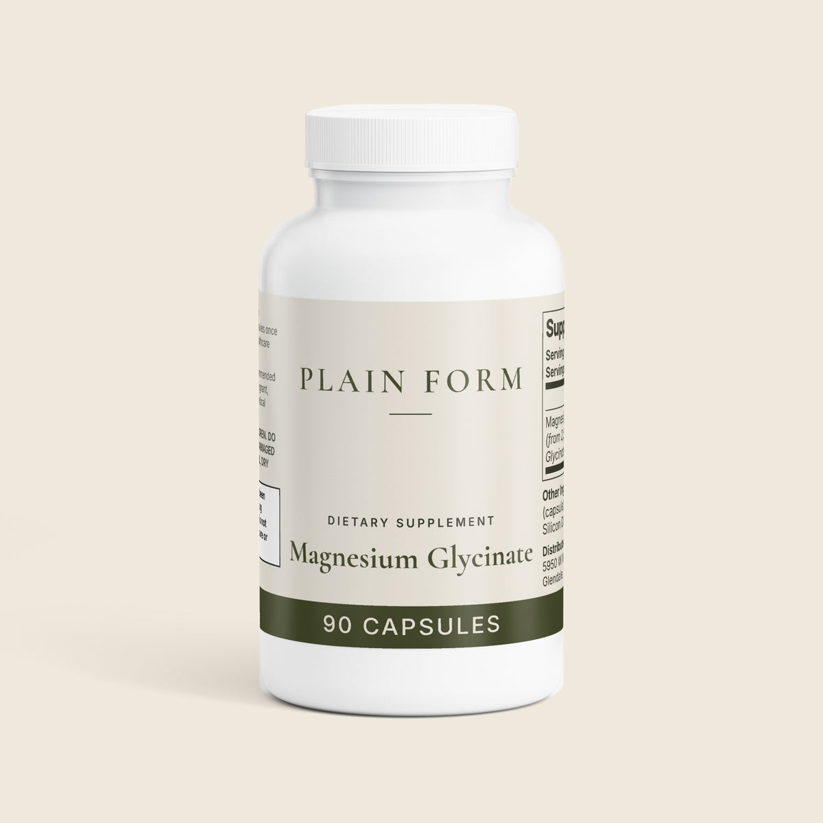 Plain Form Magnesium Glycinate bottle